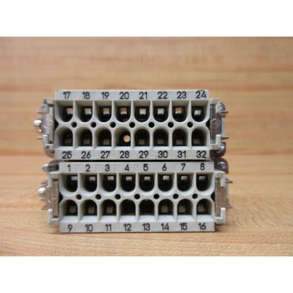 Harting HAN 16A-M Male Connector HAN16AM Missing Contacts (Pack of 2) - Used