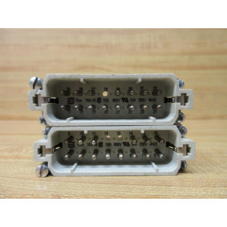 Harting HAN 16A-M Male Connector HAN16AM Missing Contacts (Pack of 2) - Used