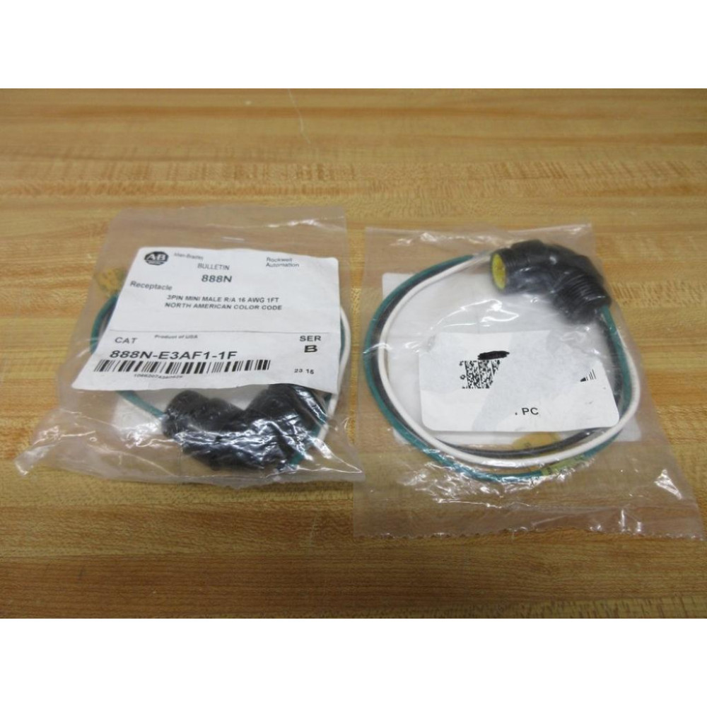 Allen Bradley 888N-E3AF1-1F Receptacle 888NE3AF11F (Pack of 2)
