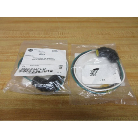 Allen Bradley 888N-E3AF1-1F Receptacle 888NE3AF11F (Pack of 2)