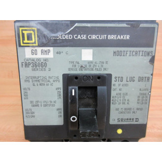 Square D FAP36060 Circuit Breaker - Used