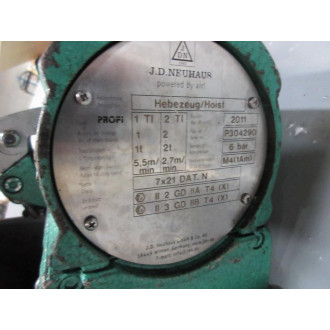 J.D. Neuhaus P304290 Profi 2 TI Pneumatic Hoist - Used