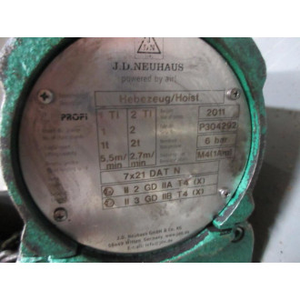 J.D. Neuhaus P304292 Profi 2TI Pneumatic Hoist - Used