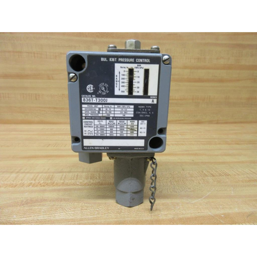 Allen Bradley 836T-T300J Pressure Control 836TT300J Series A 2000140 - Used