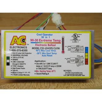 AC Electronics CSS-UV42PSC6YM Electronic Ballast CSSUV42PSC6YM - New No Box