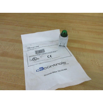 C3 Controls 13SBLG12ST-13GNR Pilot Light Green