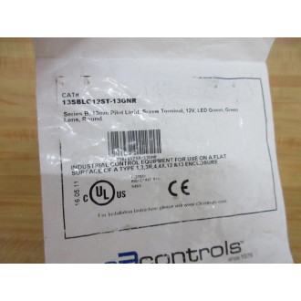 C3 Controls 13SBLG12ST-13GNR Pilot Light Green