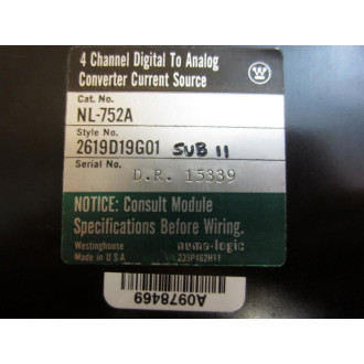 Westinghouse NL-752A DA Converter Module NL752A 3 - Refurbished