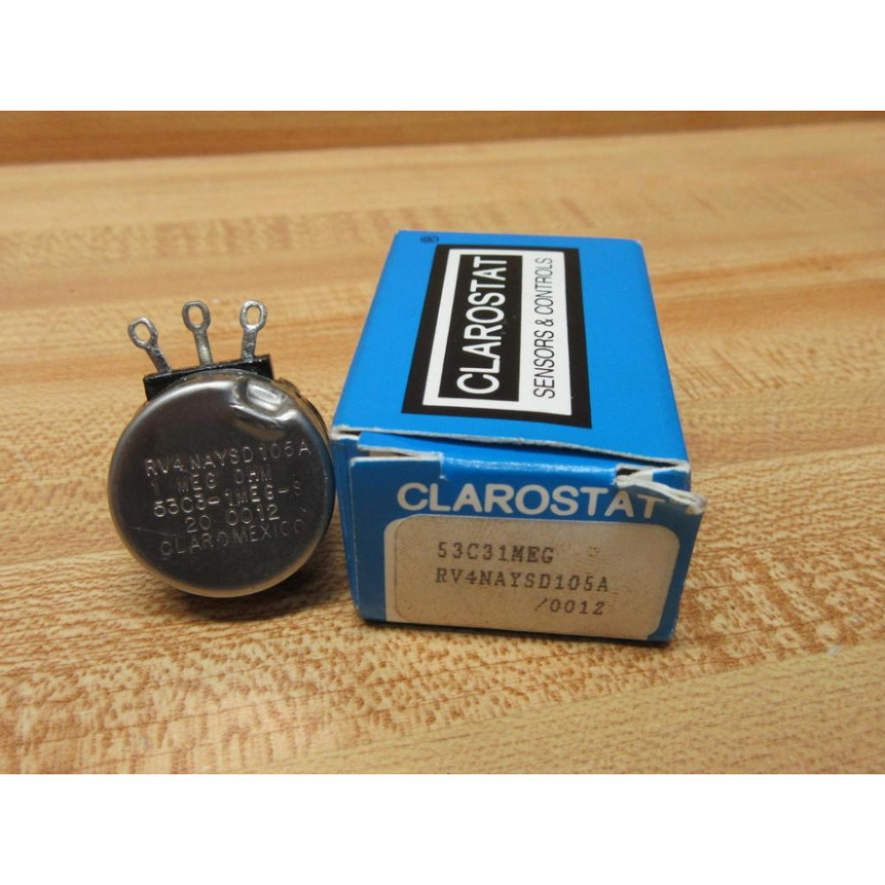 Clarostat RV4NAYSD105A Rotary Potentiometer 53C3-1 1-MEG-S - New No Box