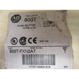 Allen Bradley 800T-FXN2A7 Push Pull Switch Ser. T