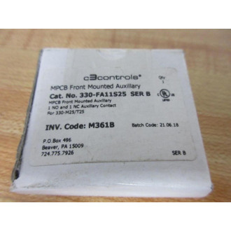 C3 Controls 330-FA11S25 Auxiliary Contact 330FA11S25