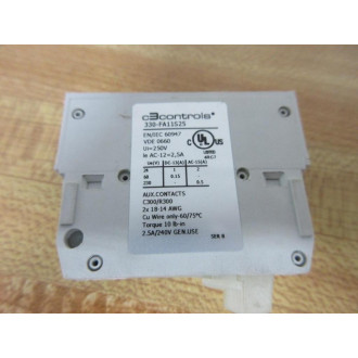C3 Controls 330-FA11S25 Auxiliary Contact 330FA11S25
