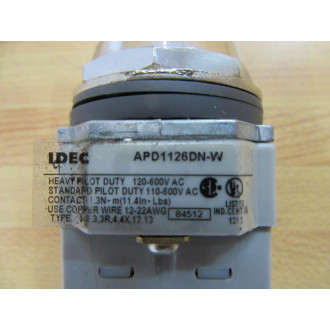 IDEC APD1126DN-W Pilot Light - Used