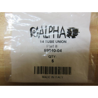 Alpha 88040-04 Pneumatic Fitting 8804004 (Pack of 5)
