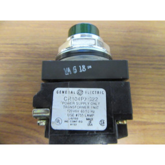 General Electric CR104PXG22 Lamp Power Module Green Pushbutton - New No Box