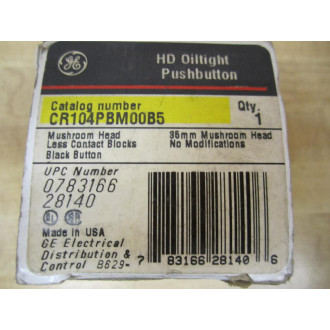 General Electric CR104PBM00B5 HD Oiltight Push Button