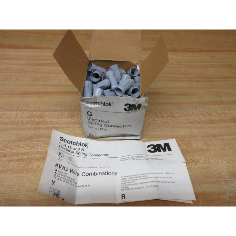 3M 054007-21346 Scotchlok Electrical Spring Connectors 05400721346 (Pack of 100)