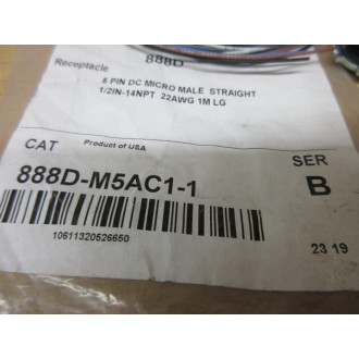 Allen Bradley 888D-M5AC1-1 Receptacle 888DM5AC11