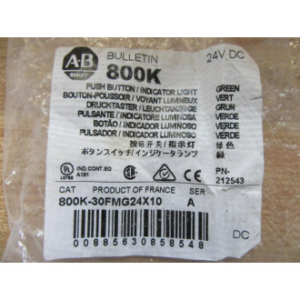 Allen Bradley 800K-30FMG24X10 Push Button