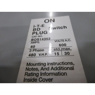 Siemens BOS14352 Busway System Plug - Used