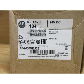 Allen Bradley 104-C09EJ22 Reversing Contactor 104C09EJ22