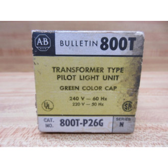 Allen Bradley 800T-P26G Pilot Light Unit 800TP26G Series N