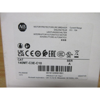 Allen Bradley 140MT-C3E-C10 10A Circuit Breaker 140MTC3EC10