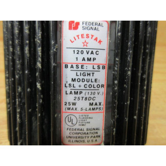 Federal Signal LSB-120 Litestak Base LSB120 Cracked, 1 Amp, Lamp 25T8DC - Used