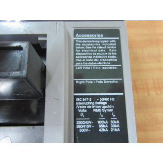 Siemens HFD63F250 250A Circuit Breaker HFD63F250L WO Trip Unit - Used