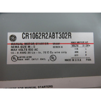 General Electric CR1062R2ABT302R Contactor Accessory - New No Box
