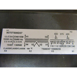 Square D 9070T500D37 Industrial Control Transformer 80382