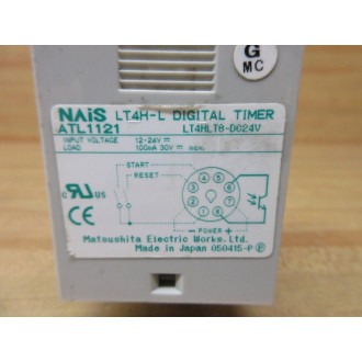Matsushita LT4HLT8-DC24V Nais Digital Timer  ATL1121 WMounting Bracket - Used