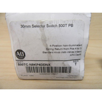 Allen Bradley 800TC-N9KP4DDNX Selector Switch Core Only