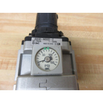 SMC AW40-N03CE-Z Pneumatic Filter AW40N03CEZ Cracked Knob - Used