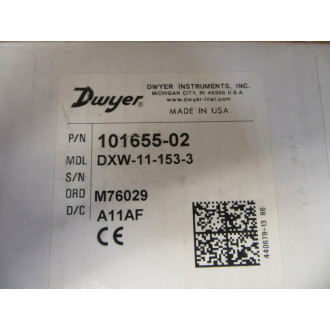 Dwyer DXW-11-153-3 Pressure Switch 101655-02