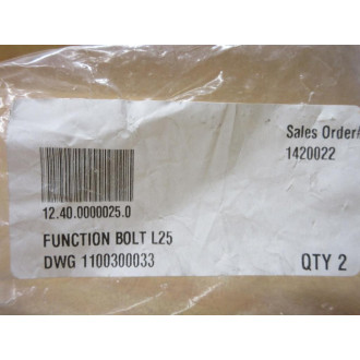12.40.0000025.0 Stainless Steel Function Bolt L25 (Pack of 2)