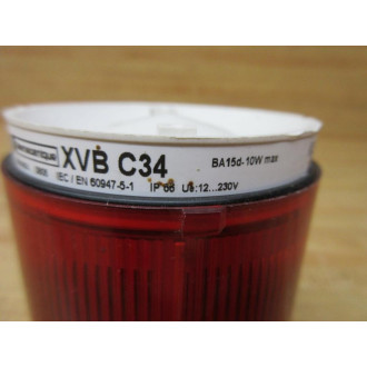 Telemecanique XVB-C34 Schneider Red Steady Unit 084507 WO Cap, WO Lamp - Used