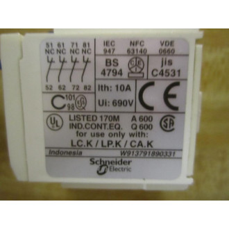 Telemecanique LA1-KN04 Contact Block LA1KN04