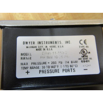 Dwyer DXW-11-153-2 Pressure Switch 101655-01