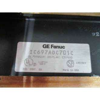 GE Fanuc IC697ADC701C Alphanumeric Display Coprocessor WO Front Cover - Used
