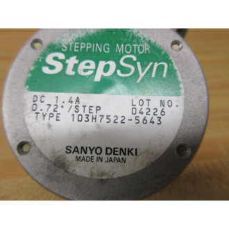Sanyo Denki 103H7522-5643 StepSyn Stepping Motor 103H75225643 - Used