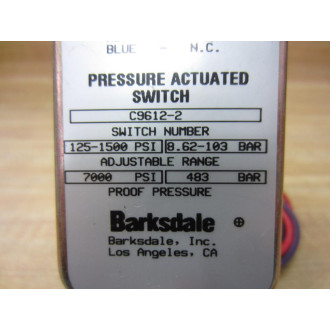 Barksdale C9612-2 Pressure Actuated Switch C96122 - New No Box