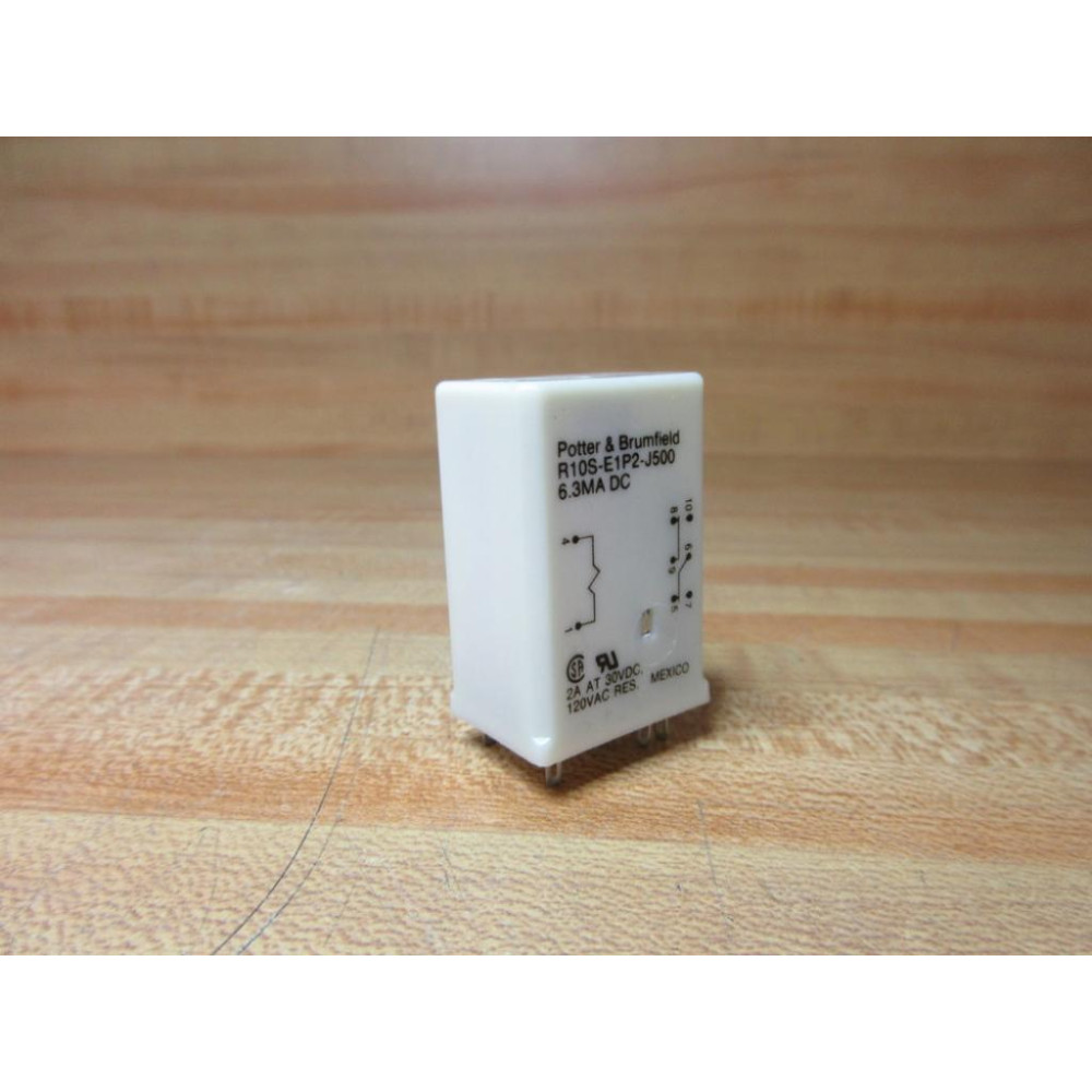 Potter & Brumfield R10S-E1P2-J500 Relay R10S-E1P2-J500-6.3MA DC - New No Box