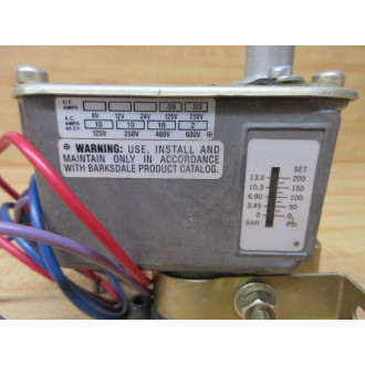 Barksdale C9612-0 Pressure Actuated Switch C96120 - Used