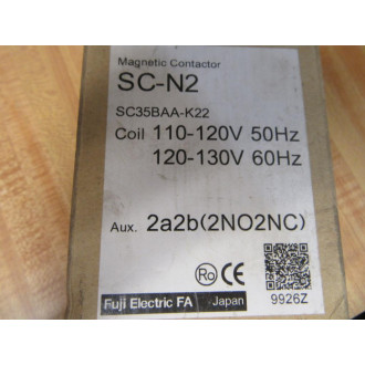 Fuji Electric SC-N2 Contactor SCN2Z56 AC200V 110-120V 50Hz  120-130V 60Hz
