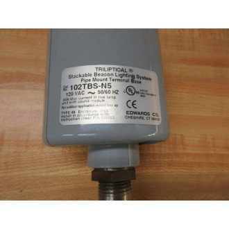 Edwards Company 102TBS-N5 Stack Safety Light 102TBSN5 With 14" PoleNo Wiring - Used