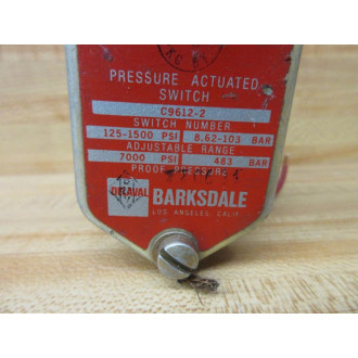 Barksdale C9612-2 Pressure Actuated Switch C96122 - Used