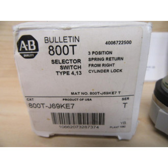 Allen Bradley 800T-J69KE7 Key Operated Selector Switch 800TJ69KE7