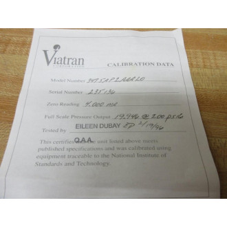 Viatran 3475AP2AAA20 Pressure Transducer