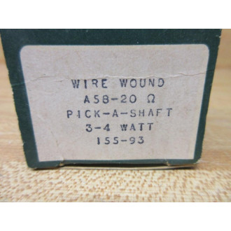 Clarostat A58-20OHM Wire Wound Potentiometer A58-20Ω
